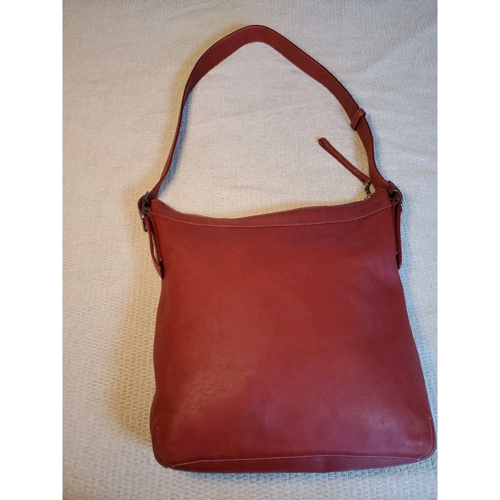 Coach Legacy Hobo Crossbody Bag Vtg 9177 Red Oxblood Duffle W/ Tassel* - Picture 7 of 16